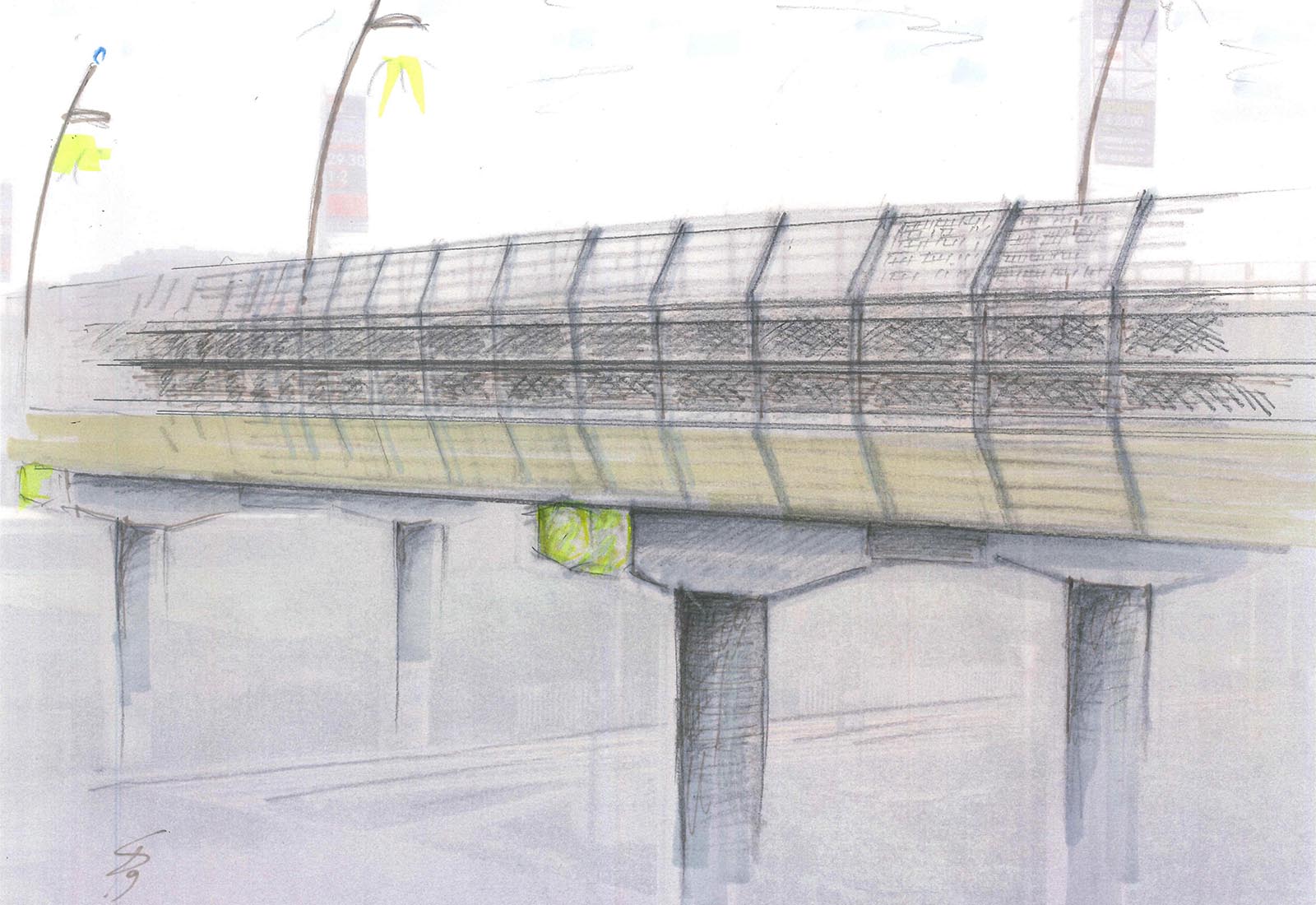 Railroad overpass renovation in Rho - Sketch