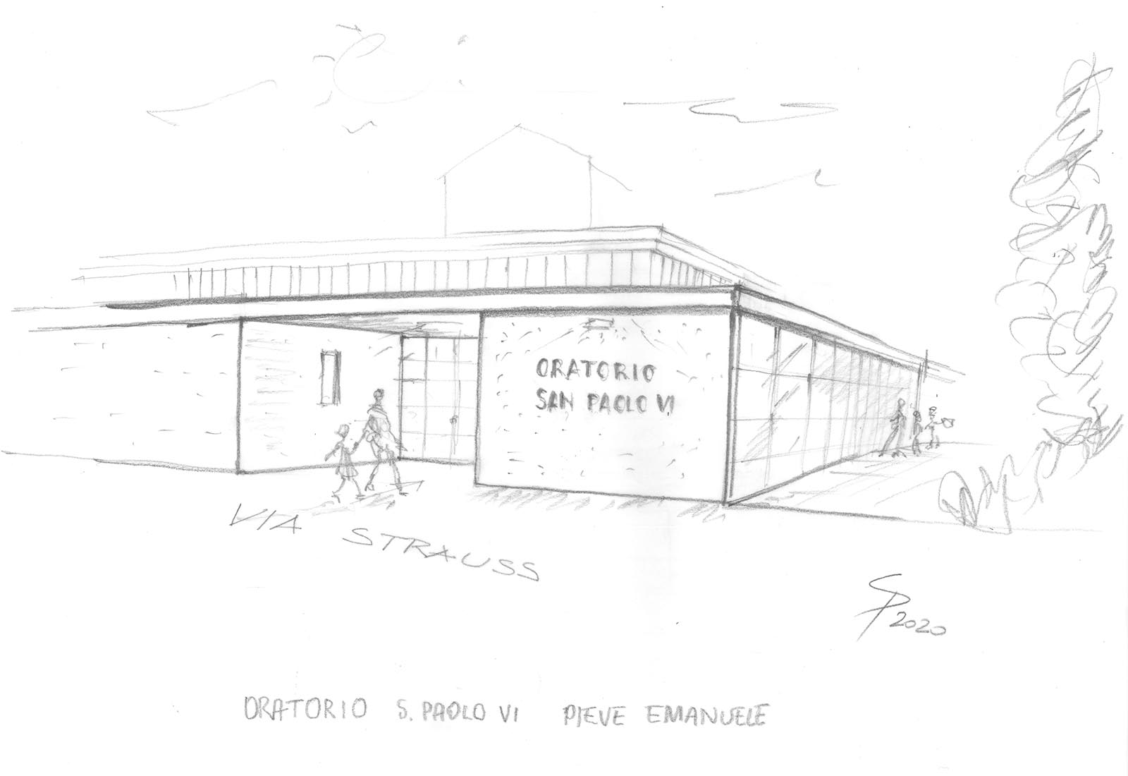 Ampliamento Oratorio Paolo VI a Pieve Emanuele - Concept - Alzati