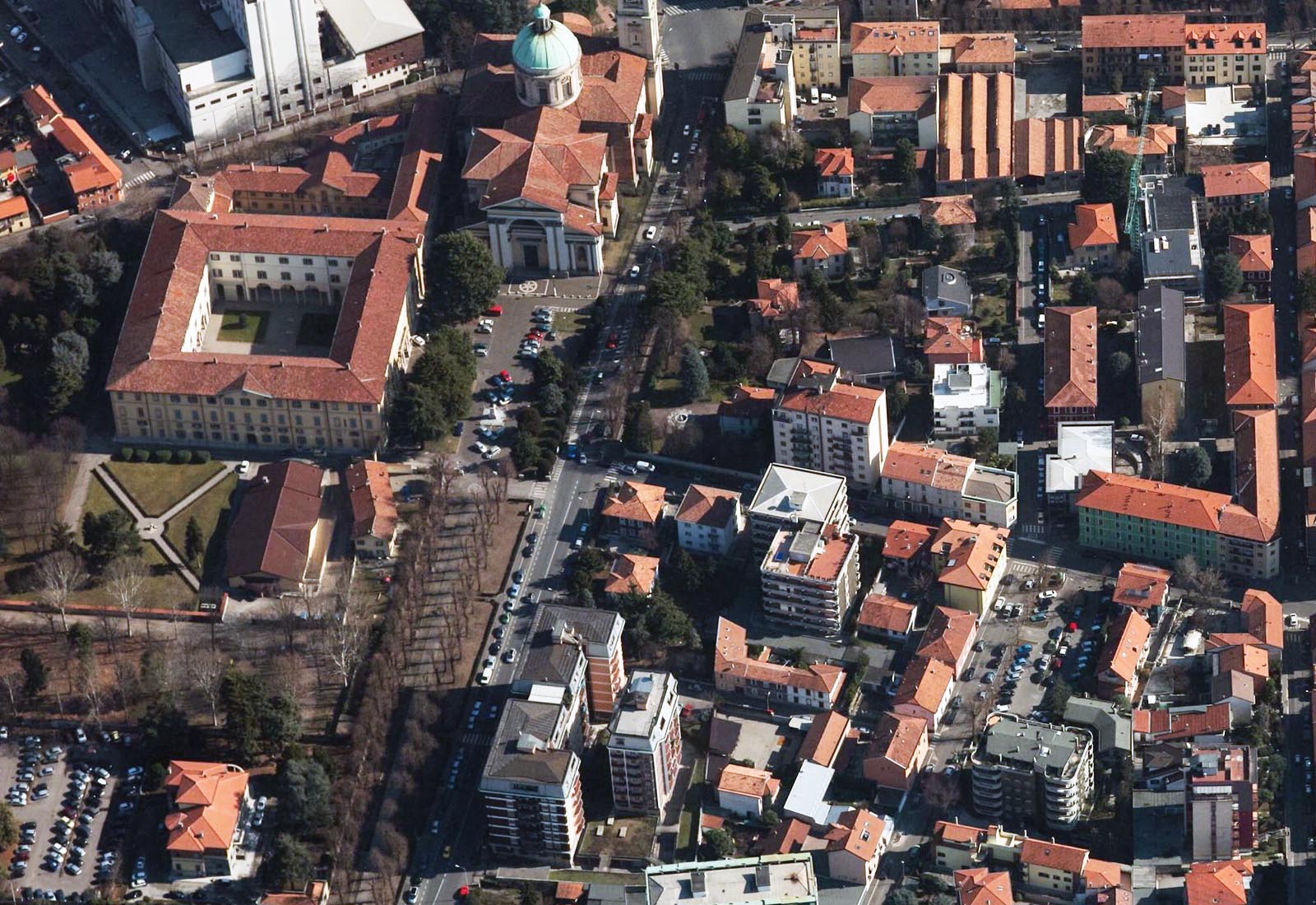 Residential ensemble in Europa street in Rho - Aerial view