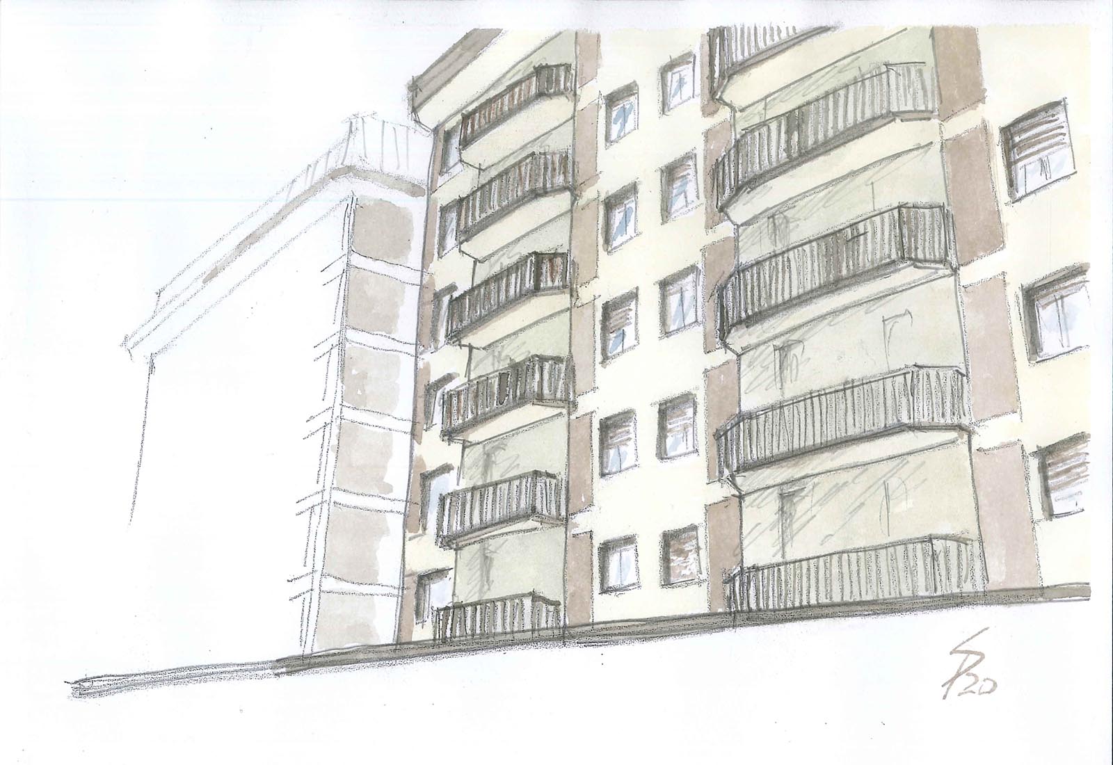 Residential ensemble in Europa street in Rho - Sketch