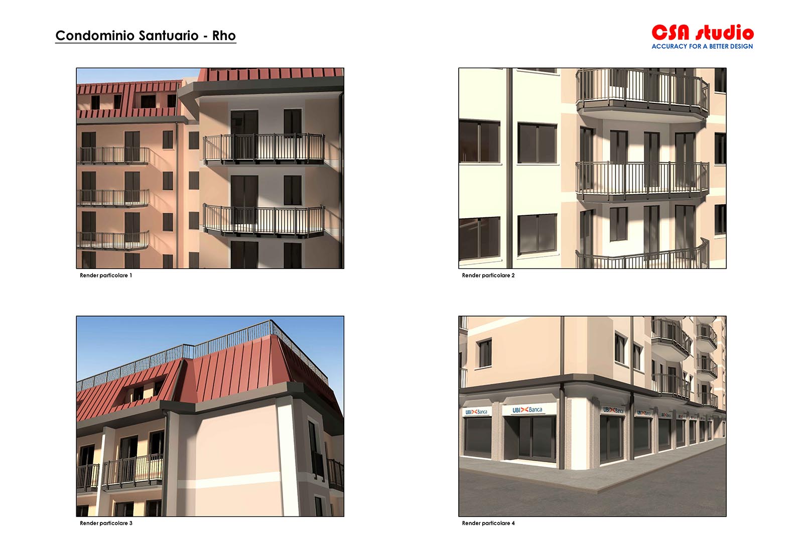 Residential ensemble in Europa street in Rho - 3d render