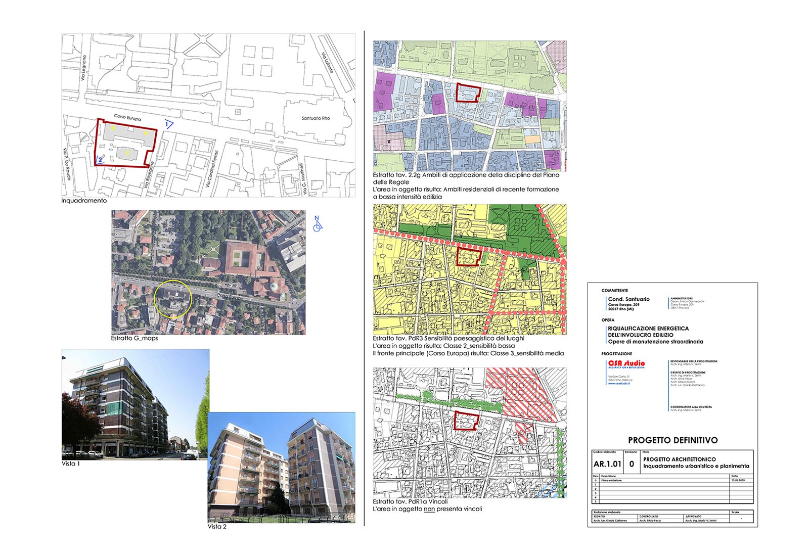Condominio Santuario a Rho - Inquadramento urbanistico e planimetria
