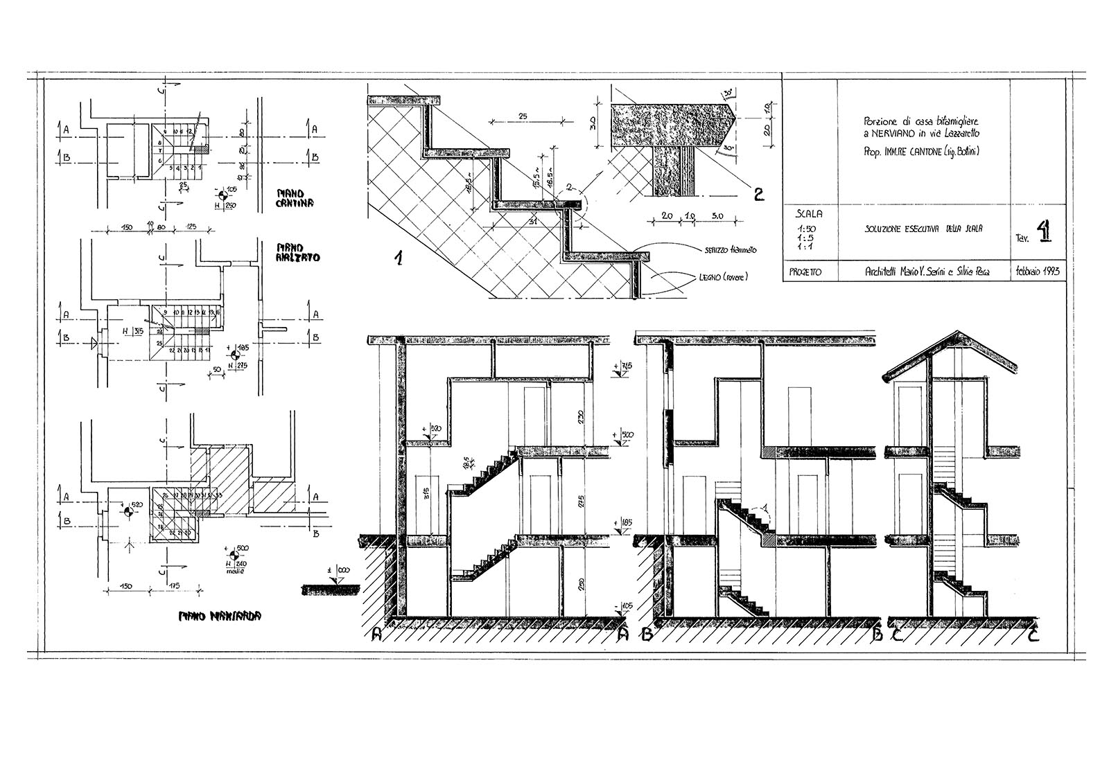 House interior renovation in Nerviano - Detail of the new staircase