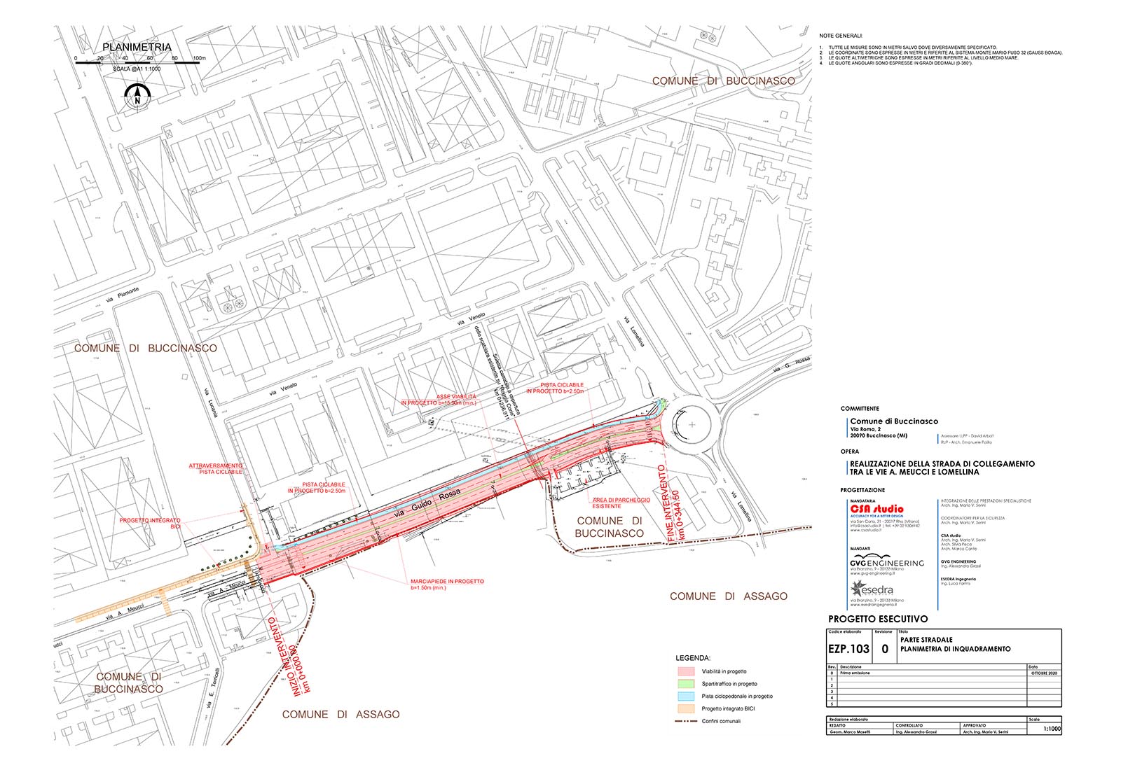 Corio waterway overpass in Buccinasco - Plan