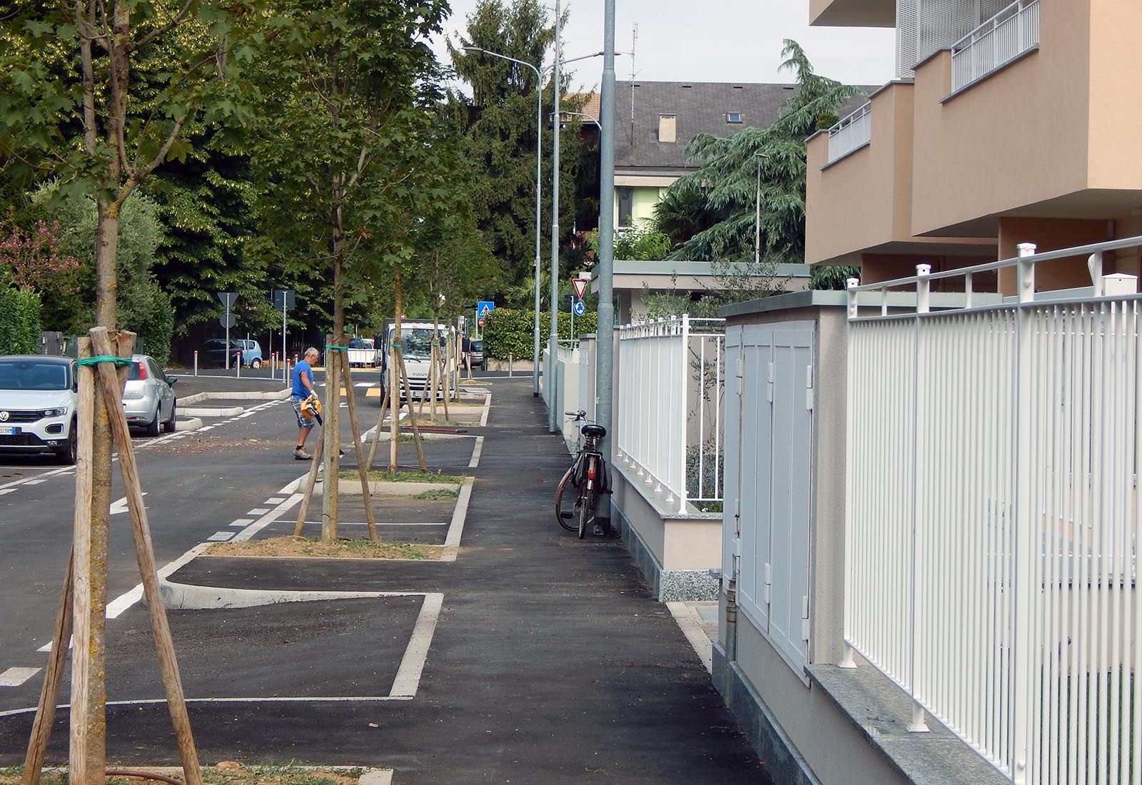 Urbanization works in Biringhello street in Rho - View