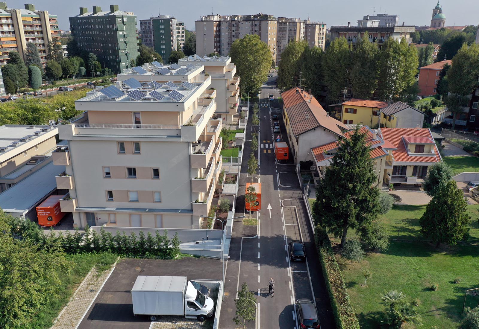 Urbanization works in Biringhello street in Rho - View