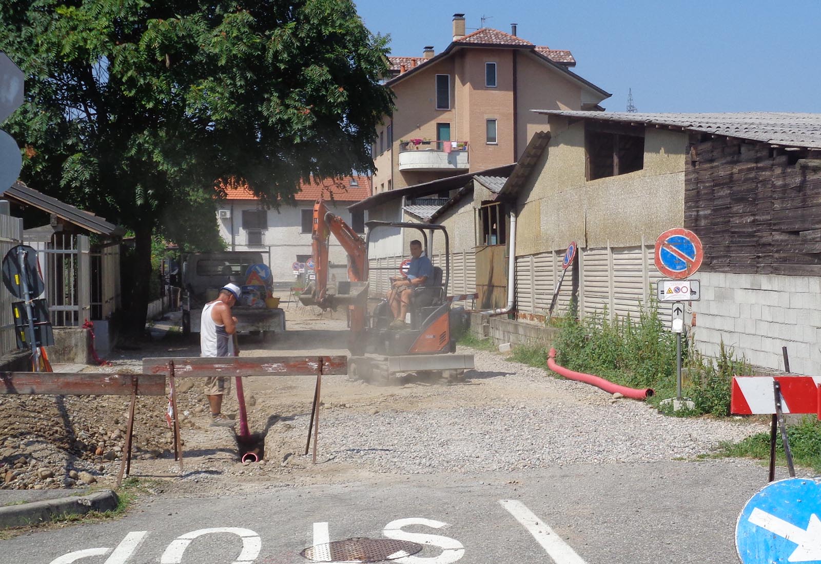 Cornaredo street renovation, Rho - The construction site