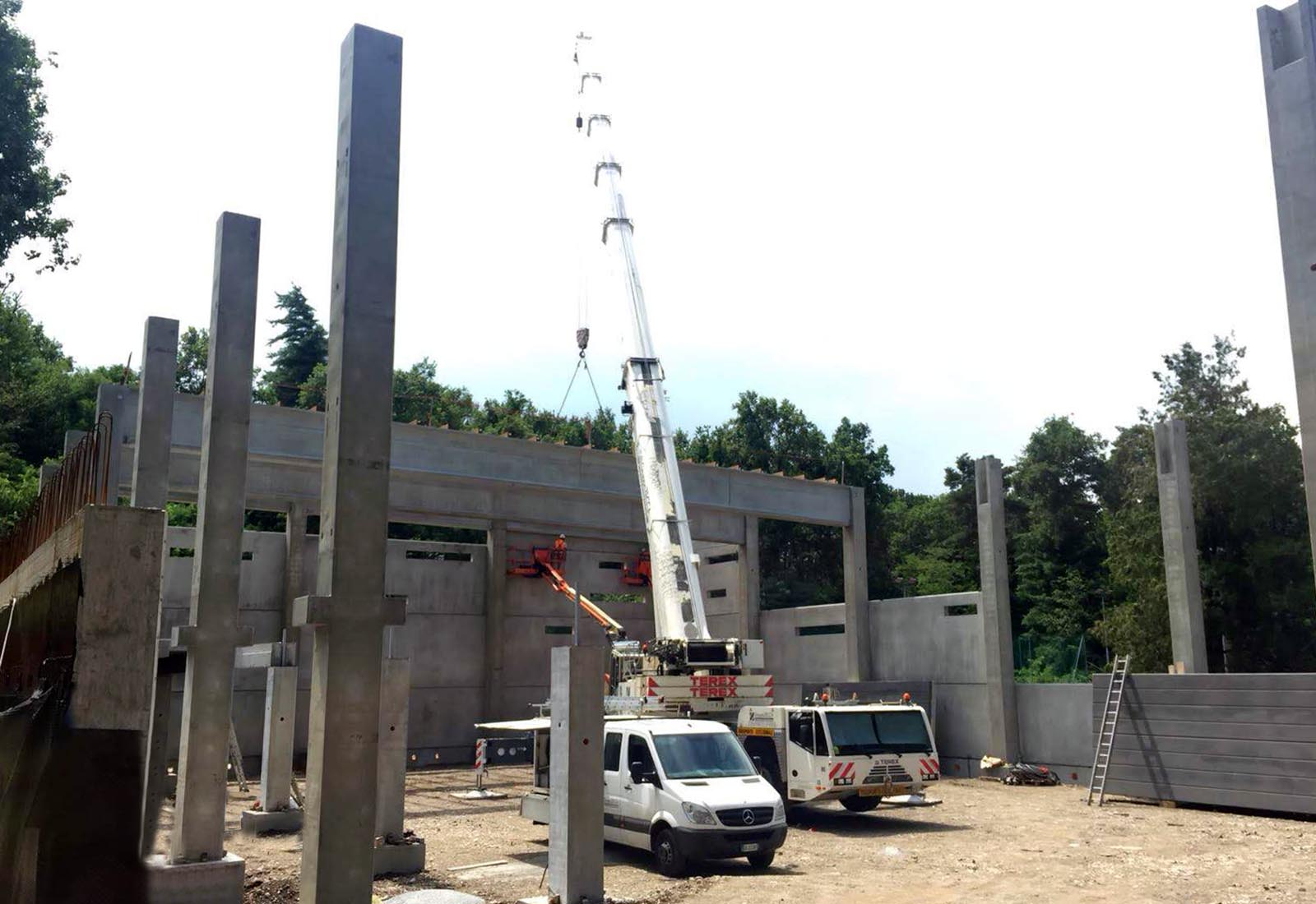 Palazzetto dello sport, edificio 10p, presso il JRC a Ispra - Il cantiere