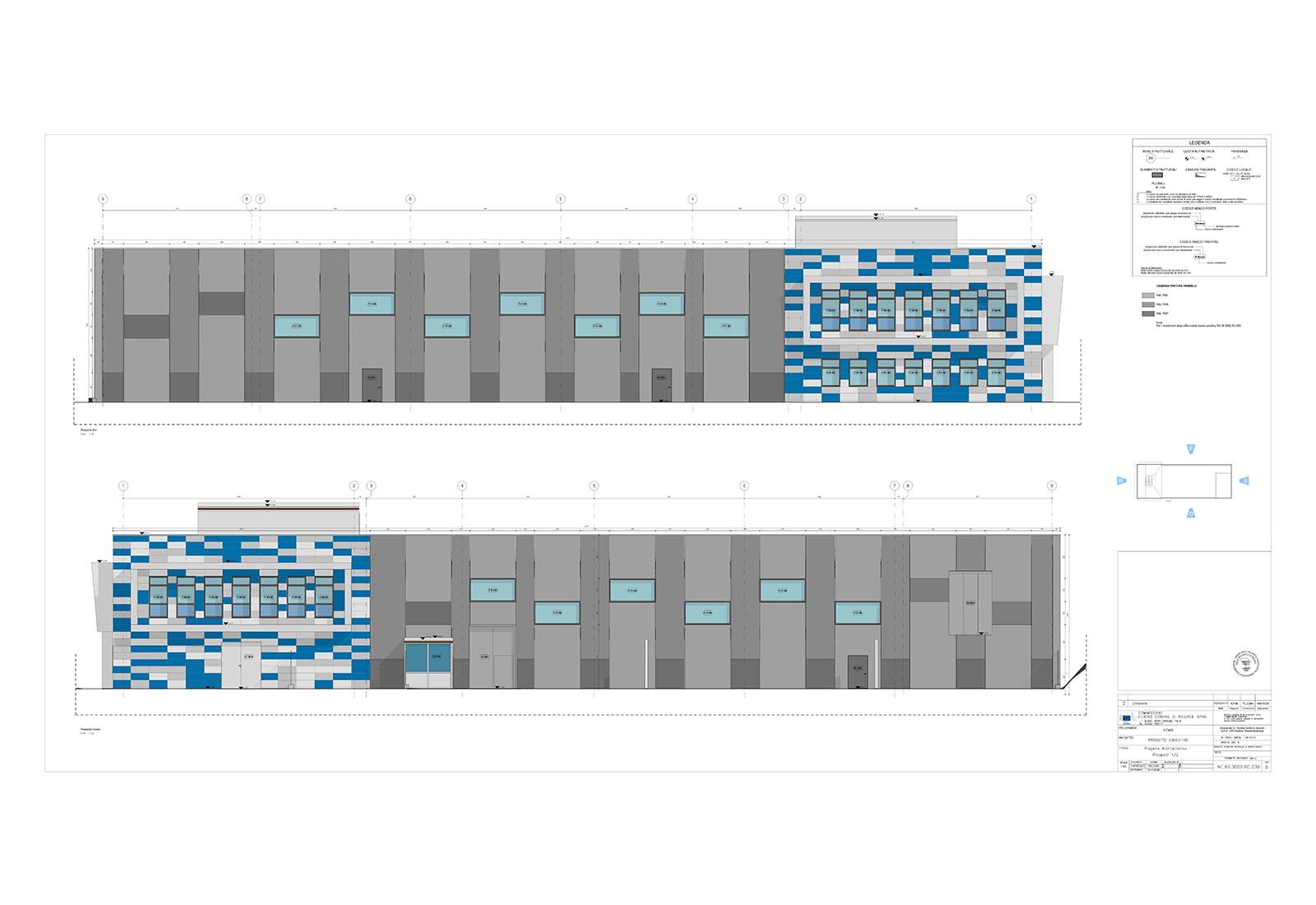 INS3L venue, building 75n, at the JRC in Ispra - Elevations