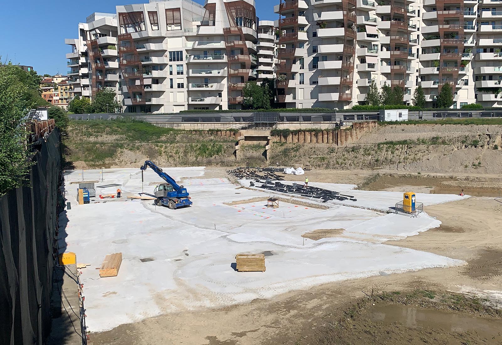 New Residential Buildings in the CityLife District in Milan - The construction site