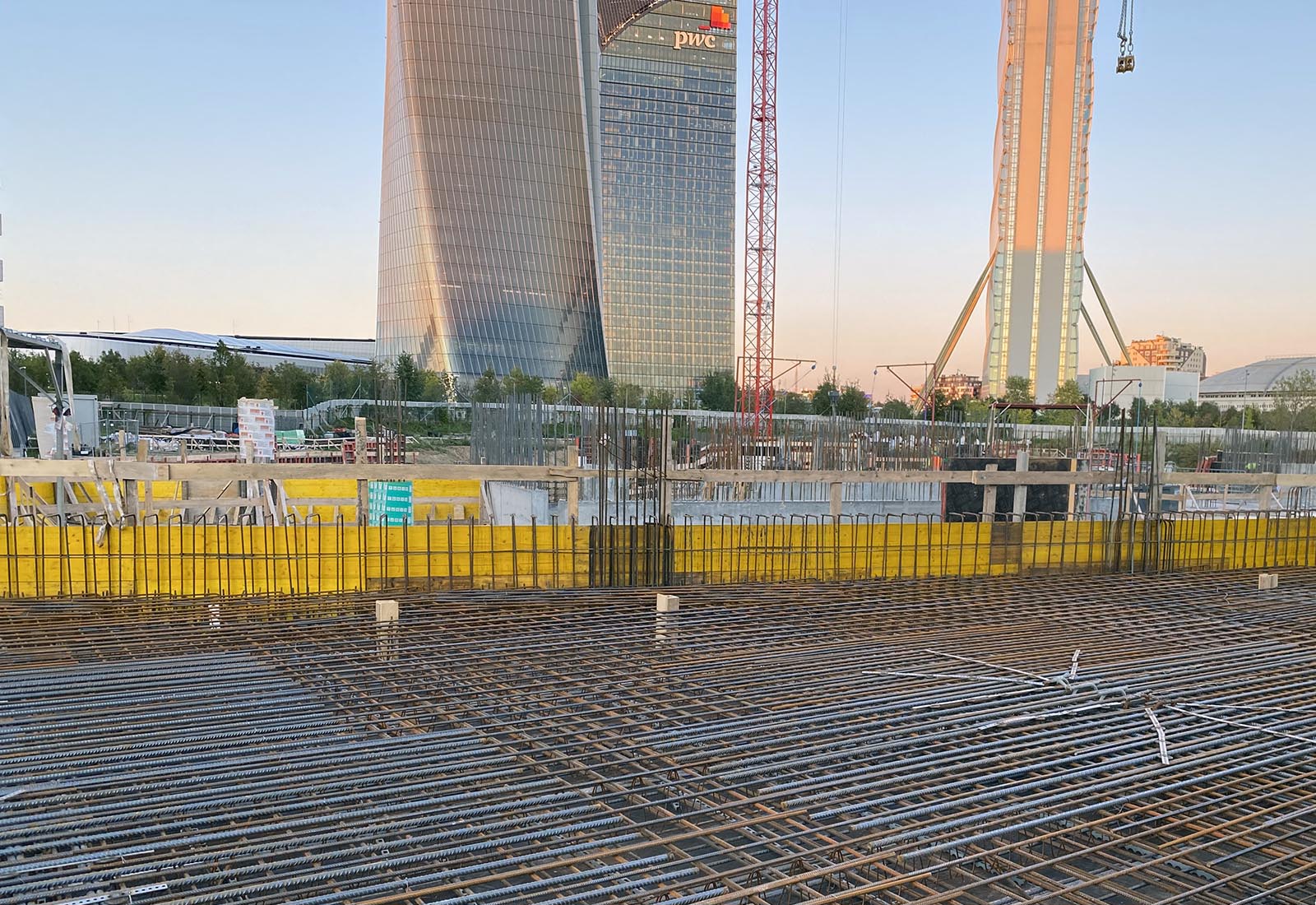 New Residential Buildings in the CityLife District in Milan - The construction site