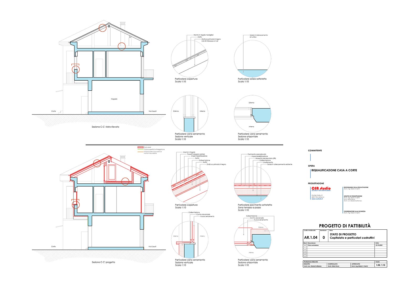 Residential courtyard building renovation in Rho Passirana - Construction details