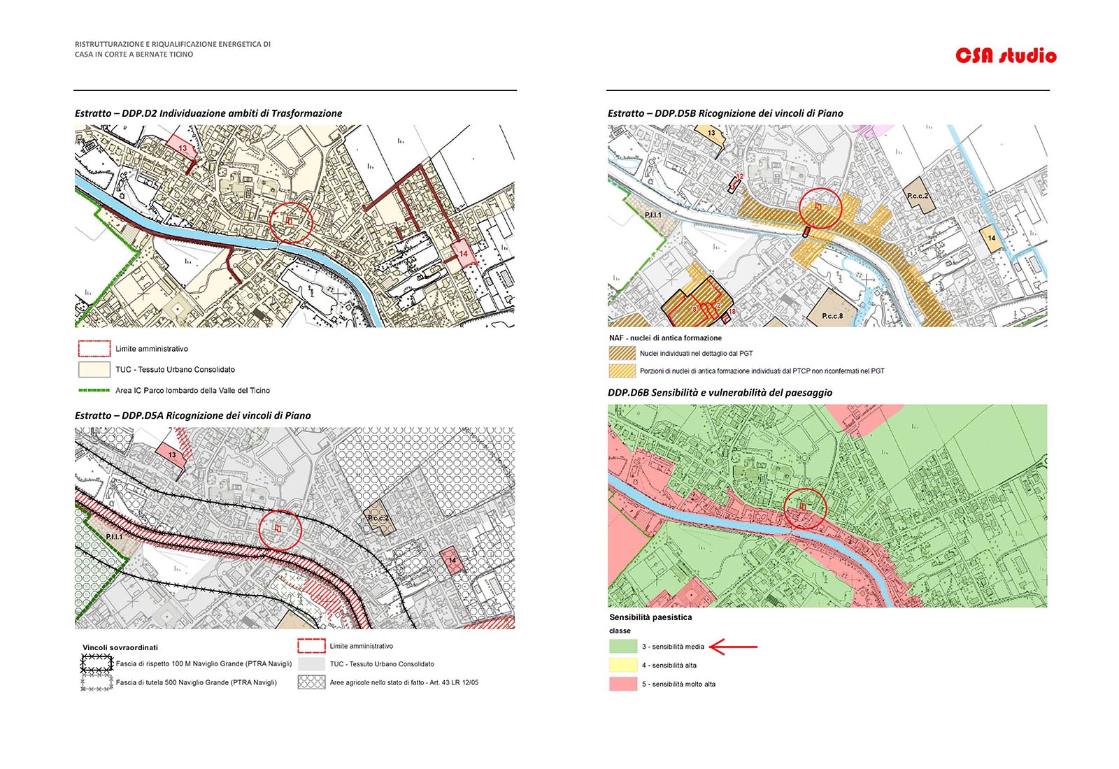 Casa privata in porzione corte a Bernate Ticino - Situazione urbanistica