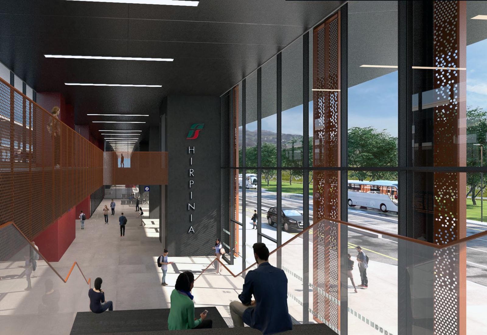 Stazione Hirpinia Linea AV Napoli Bari - Rendering interno stazione