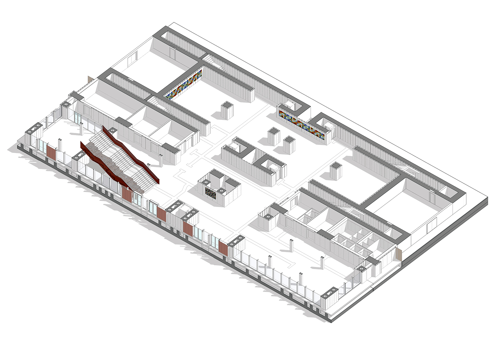 Stazione Hirpinia Linea AV Napoli Bari - Spaccato assonometrico interno stazione