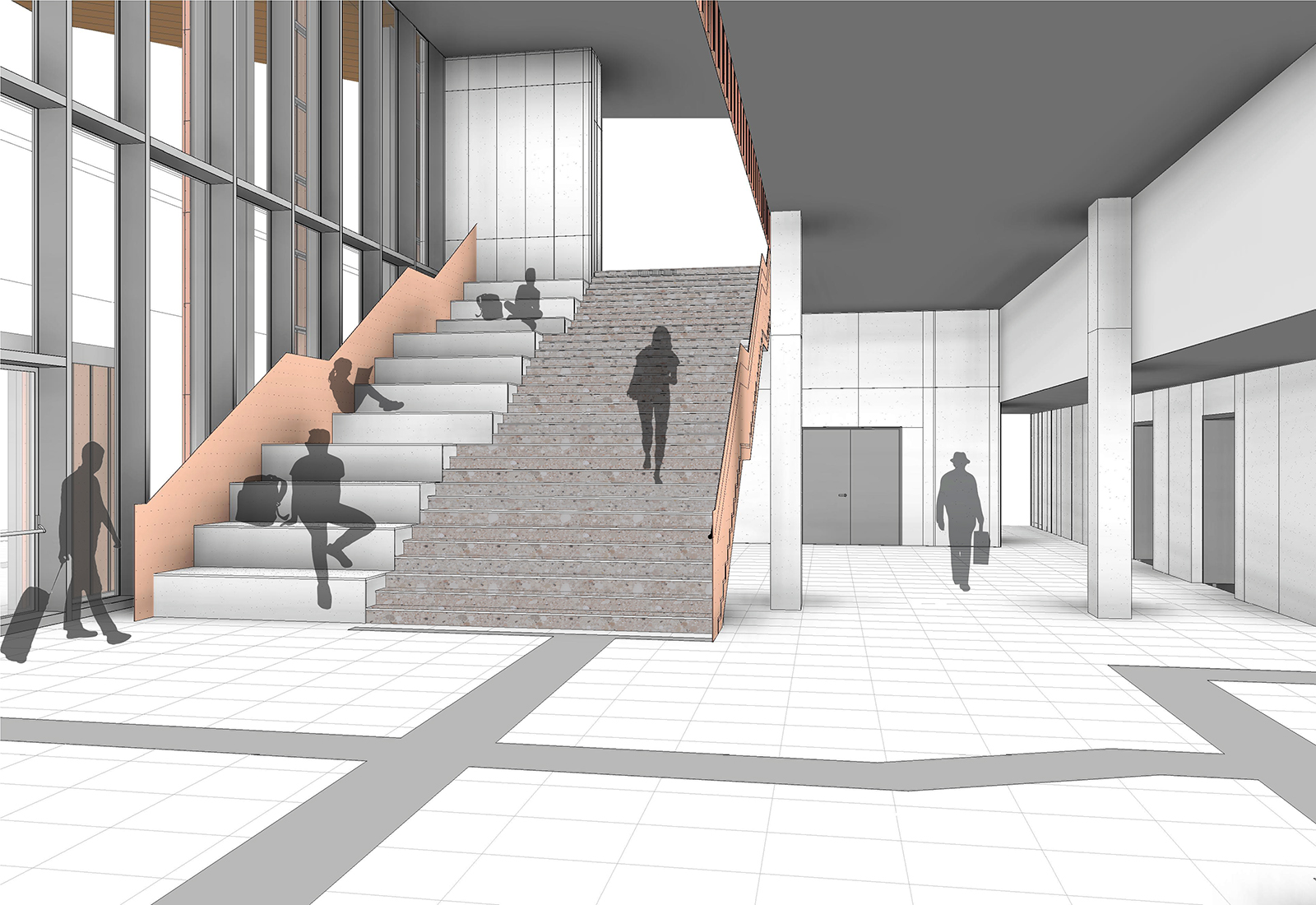 Hirpinia Station Naples Bari Railway Line - Internal staircase rendering