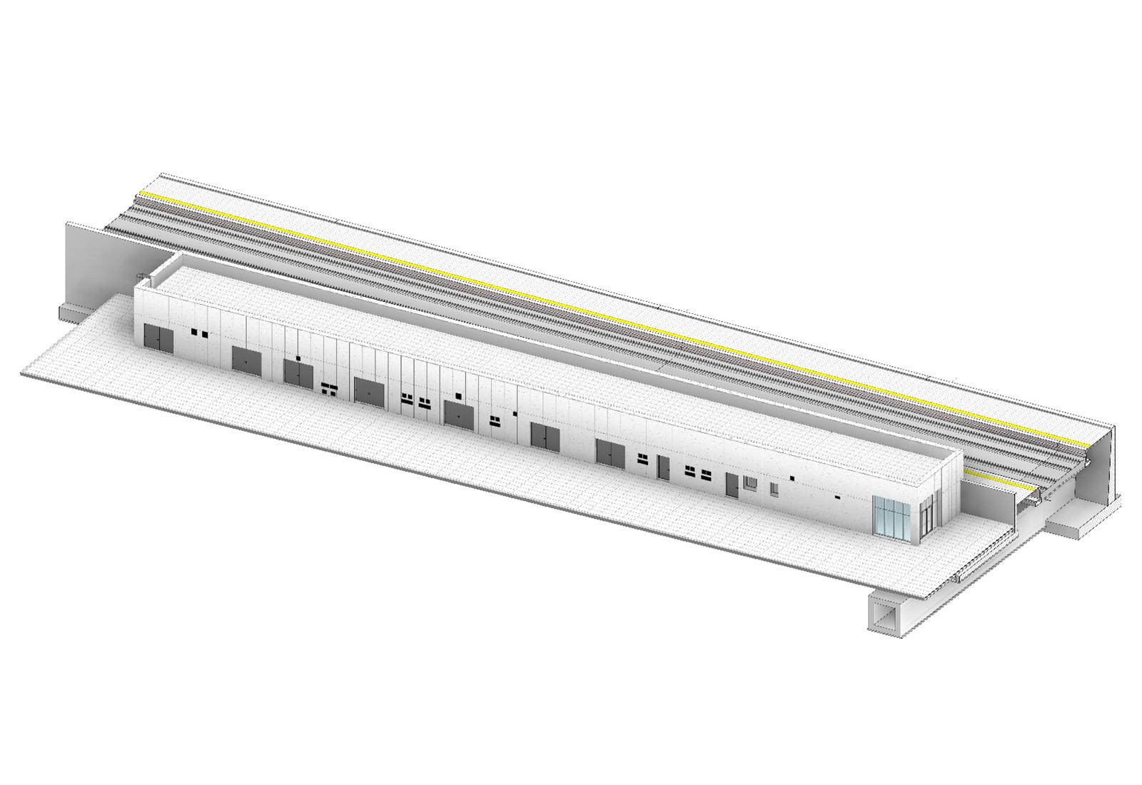 Hirpinia Station Naples Bari Railway Line - Axonometric section of the Apice stop