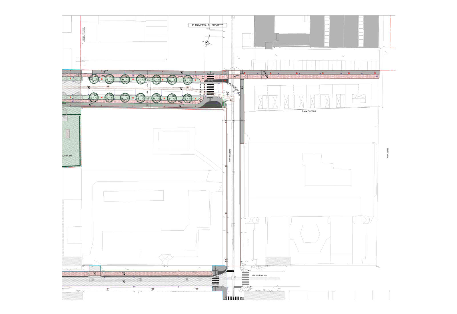 Riqualificazione di Via De Notaris a Milano - Planimetria di progetto