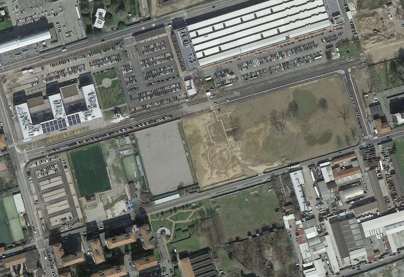Urbanizzazioni del centro direzionale Siemens a Milano - Vista zenitale a lavori ultimati