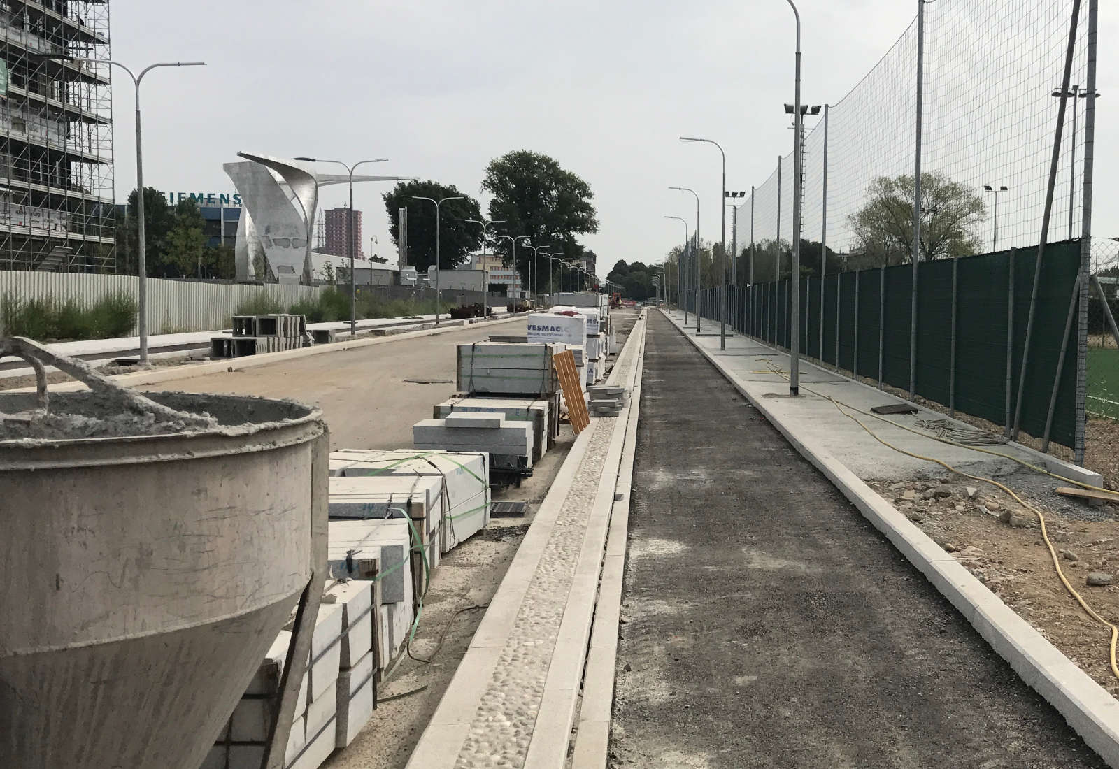 Urbanizzazioni del centro direzionale Siemens a Milano - Il cantiere