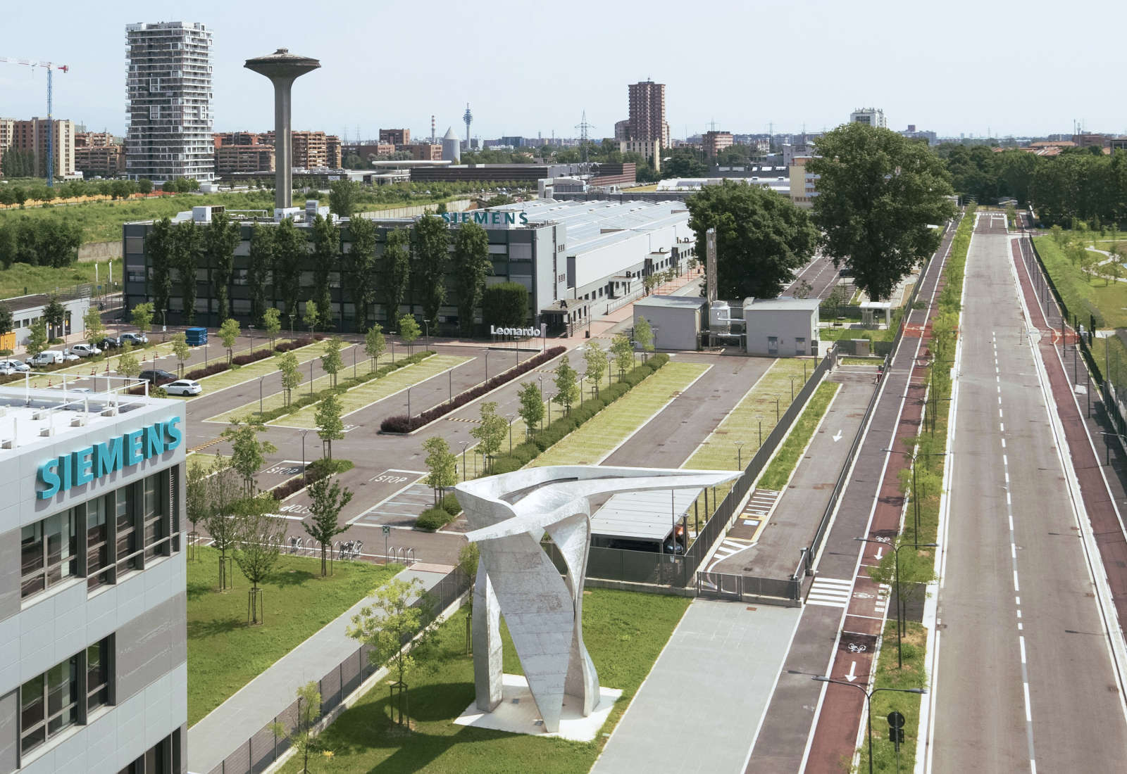 Urbanizzazioni del centro direzionale Siemens a Milano - Vista aerea