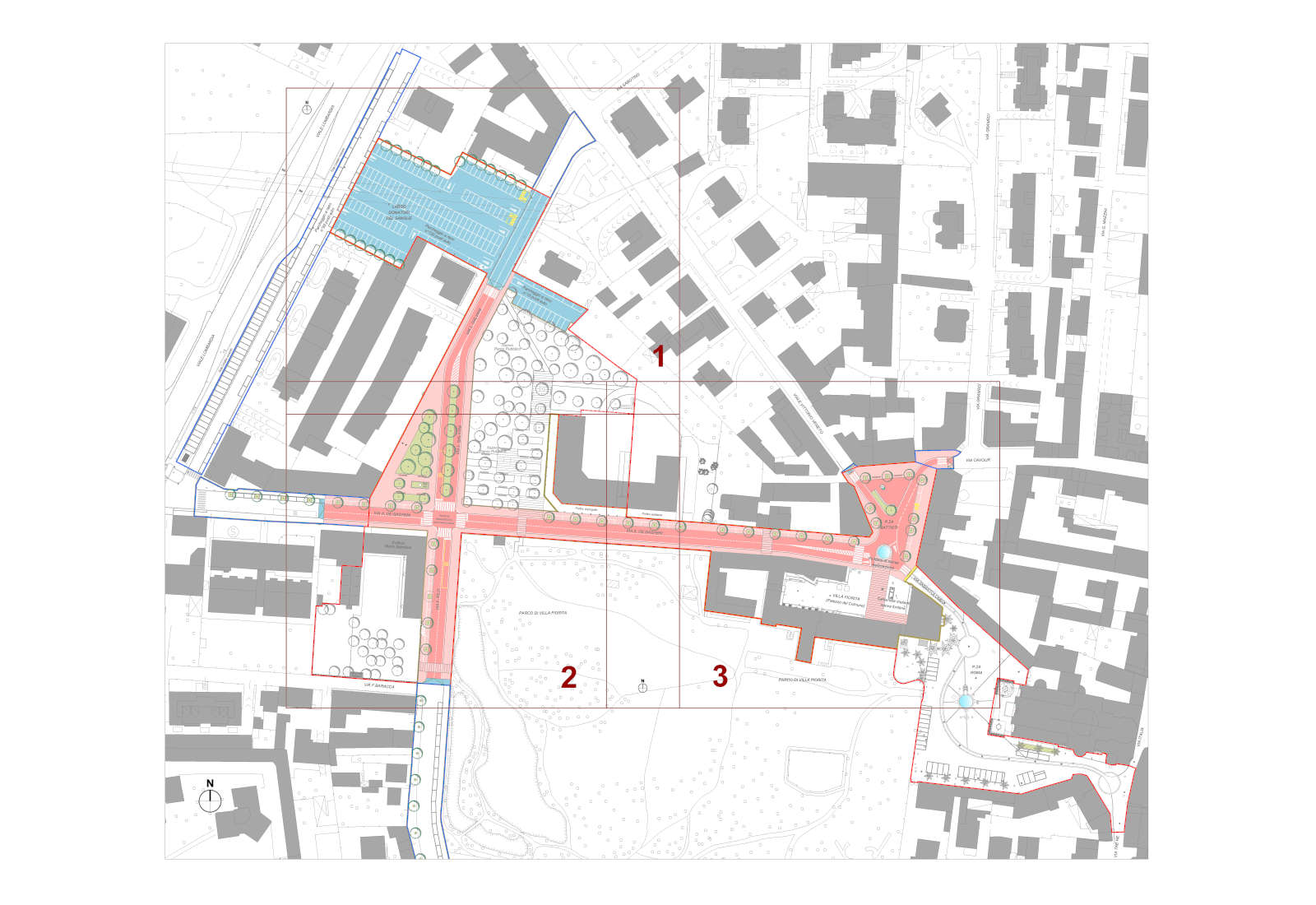 Opere di urbanizzazione Piano del Centro a Brugherio - Planimetria generale di progetto