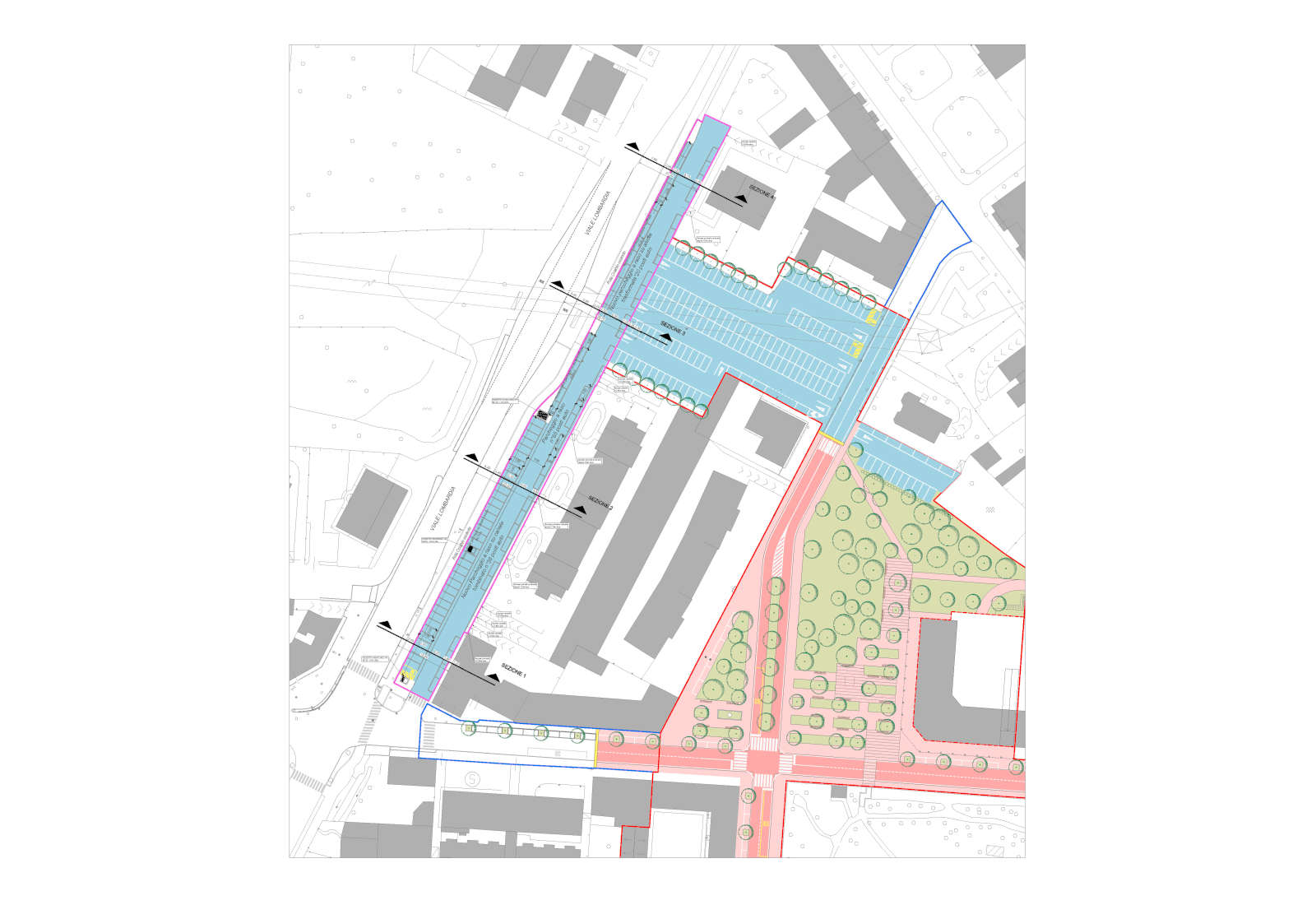 Opere di urbanizzazione Piano del Centro a Brugherio - Il progetto dell'area a parcheggio su viale Lombardia