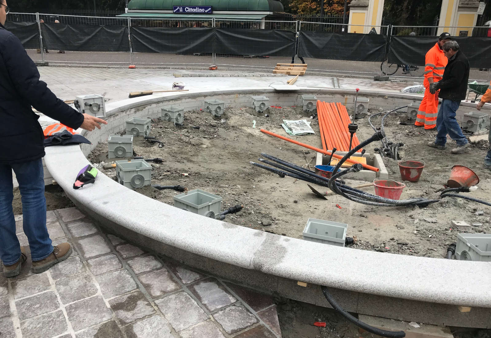 Opere di urbanizzazione Piano del Centro a Brugherio - Il cantiere di Piazza Roma