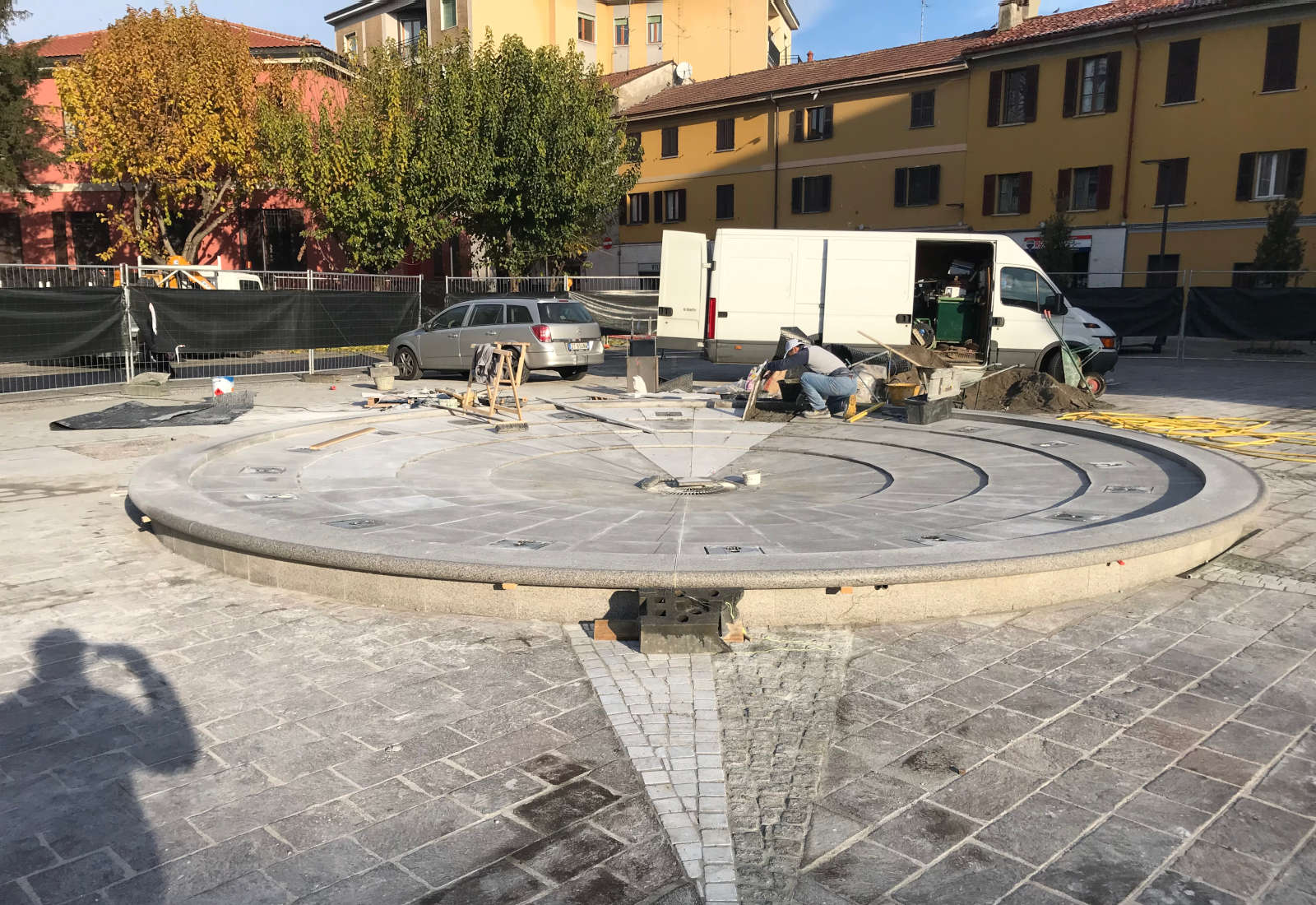 Opere di urbanizzazione Piano del Centro a Brugherio - Il cantiere di Piazza Roma