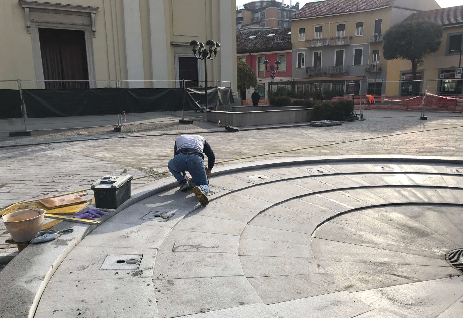 Opere di urbanizzazione Piano del Centro a Brugherio - Il cantiere di Piazza Roma