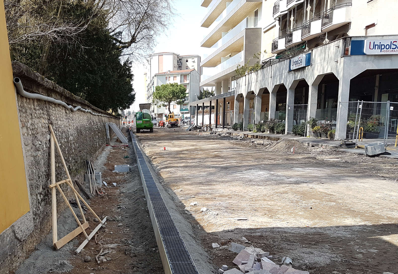 Opere di urbanizzazione Piano del Centro a Brugherio - Il cantiere delle vie De Gasperi-Filzi