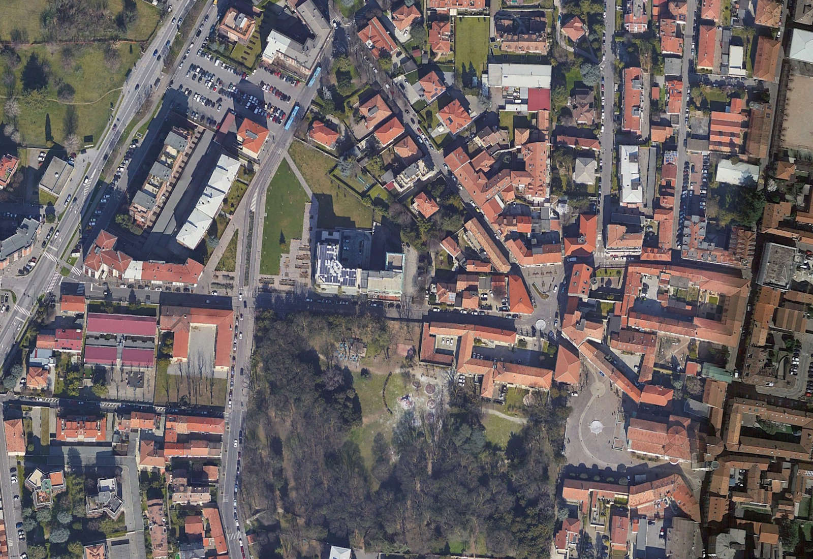 Opere di urbanizzazione Piano del Centro a Brugherio - Vista aerea di insieme