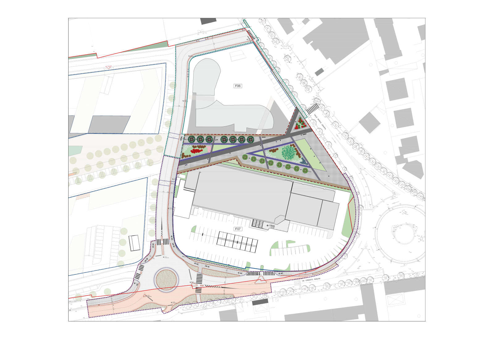 Urbanizzazione lotti F6 e F7 P.I.I. Baslini a Treviglio - Planimetria di progetto