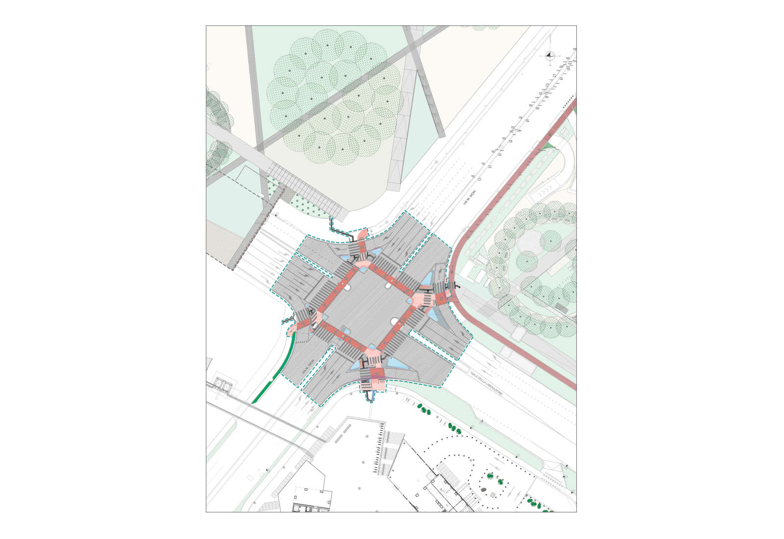 Sistemazione incroci via M. Gioia a Milano - Progetto incrocio Gioia Liberazione