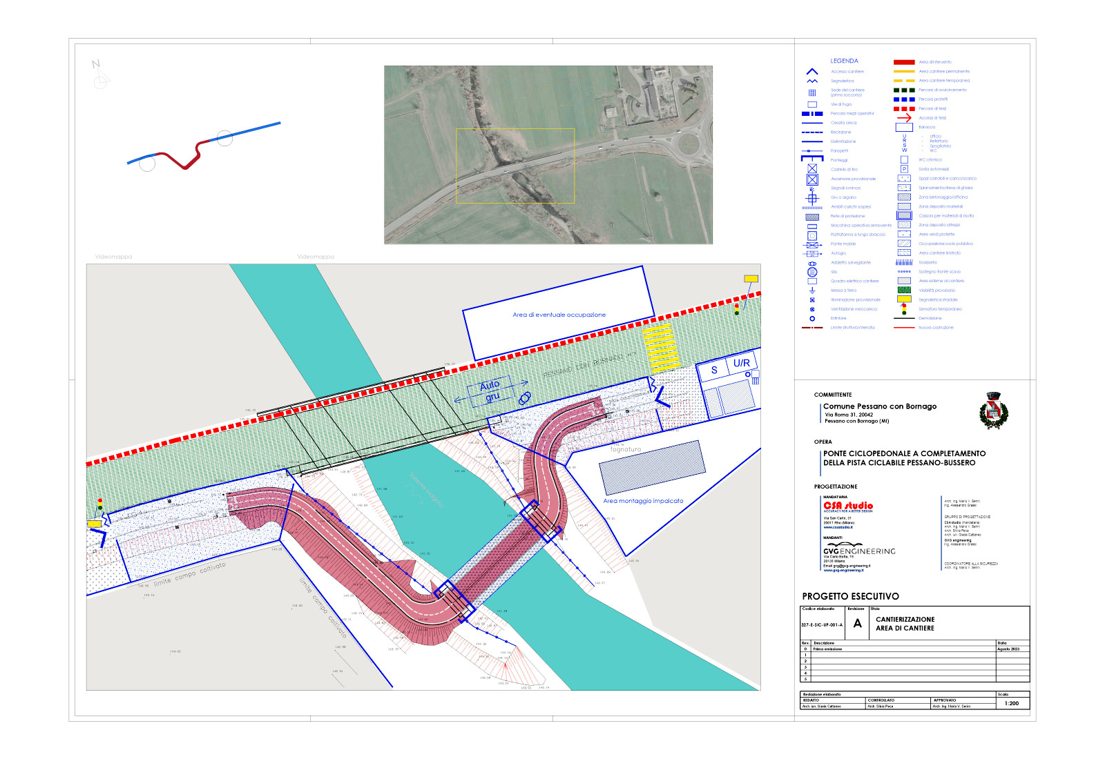 Ponte della ciclovia a Pessano con Bornago - Cantierizzazione