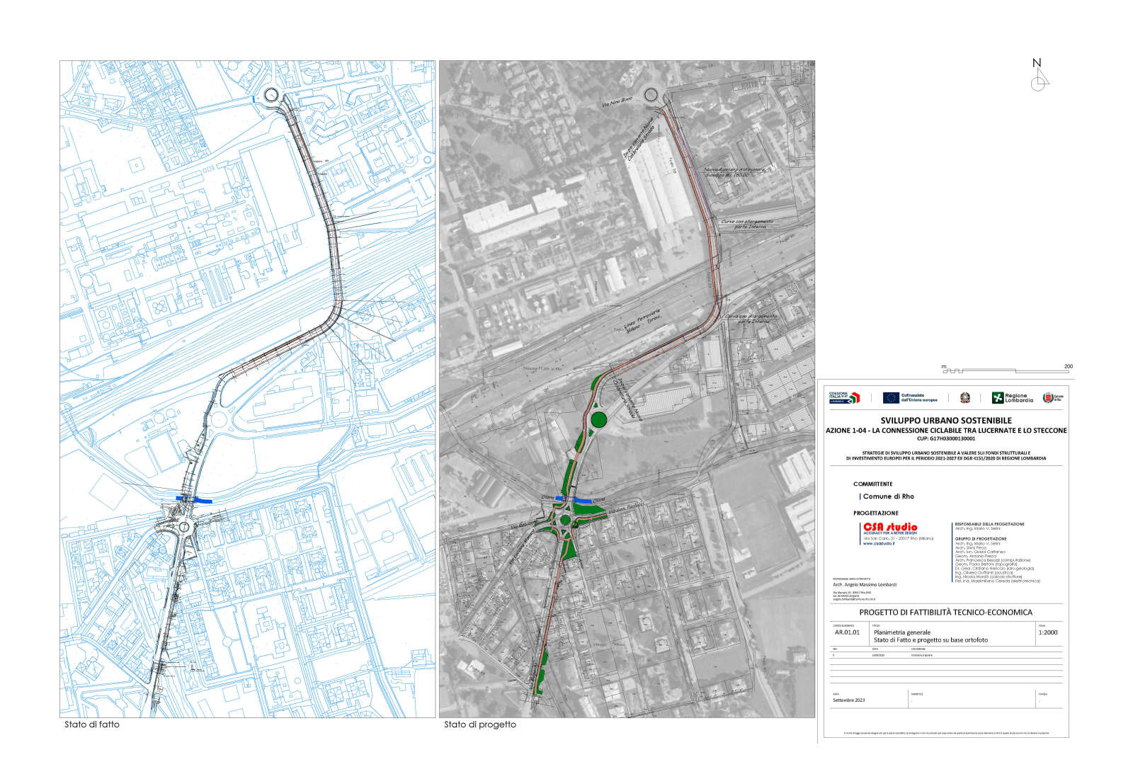 Ciclovia di via Volturno a Rho - Planimetria generale