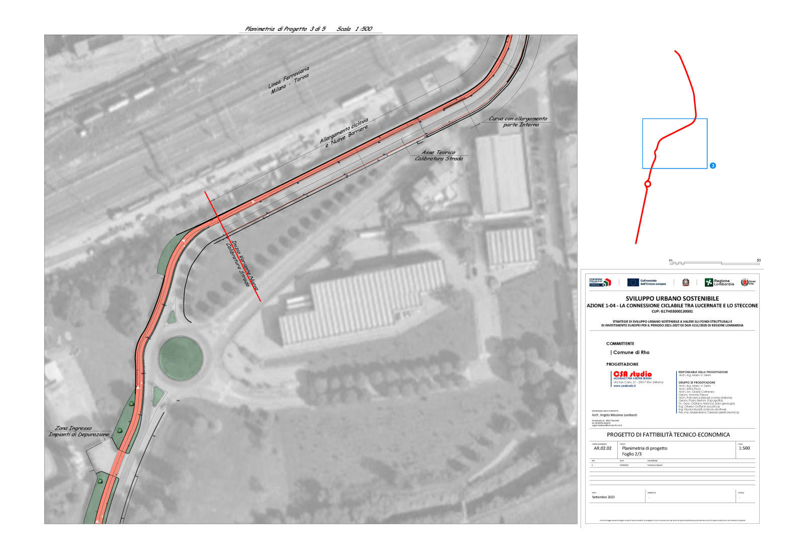 Ciclovia di via Volturno a Rho - Planimetria di progetto foglio 2