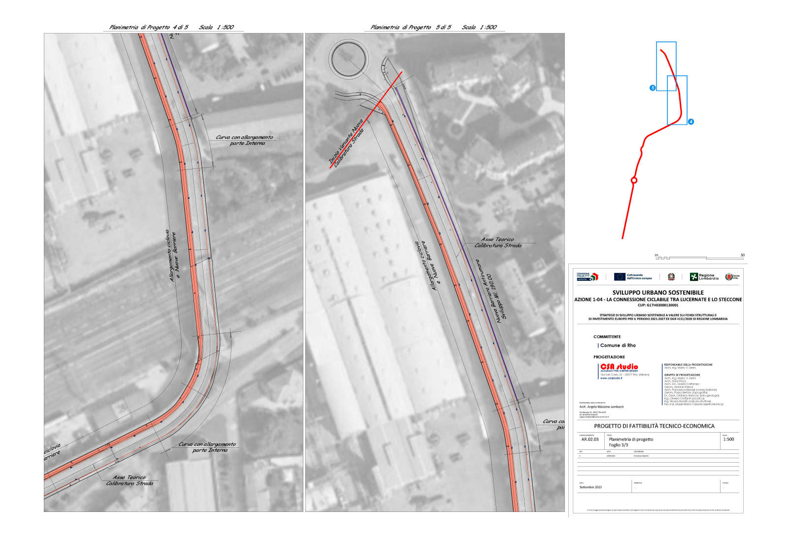 Ciclovia di via Volturno a Rho - Planimetria di progetto foglio 3