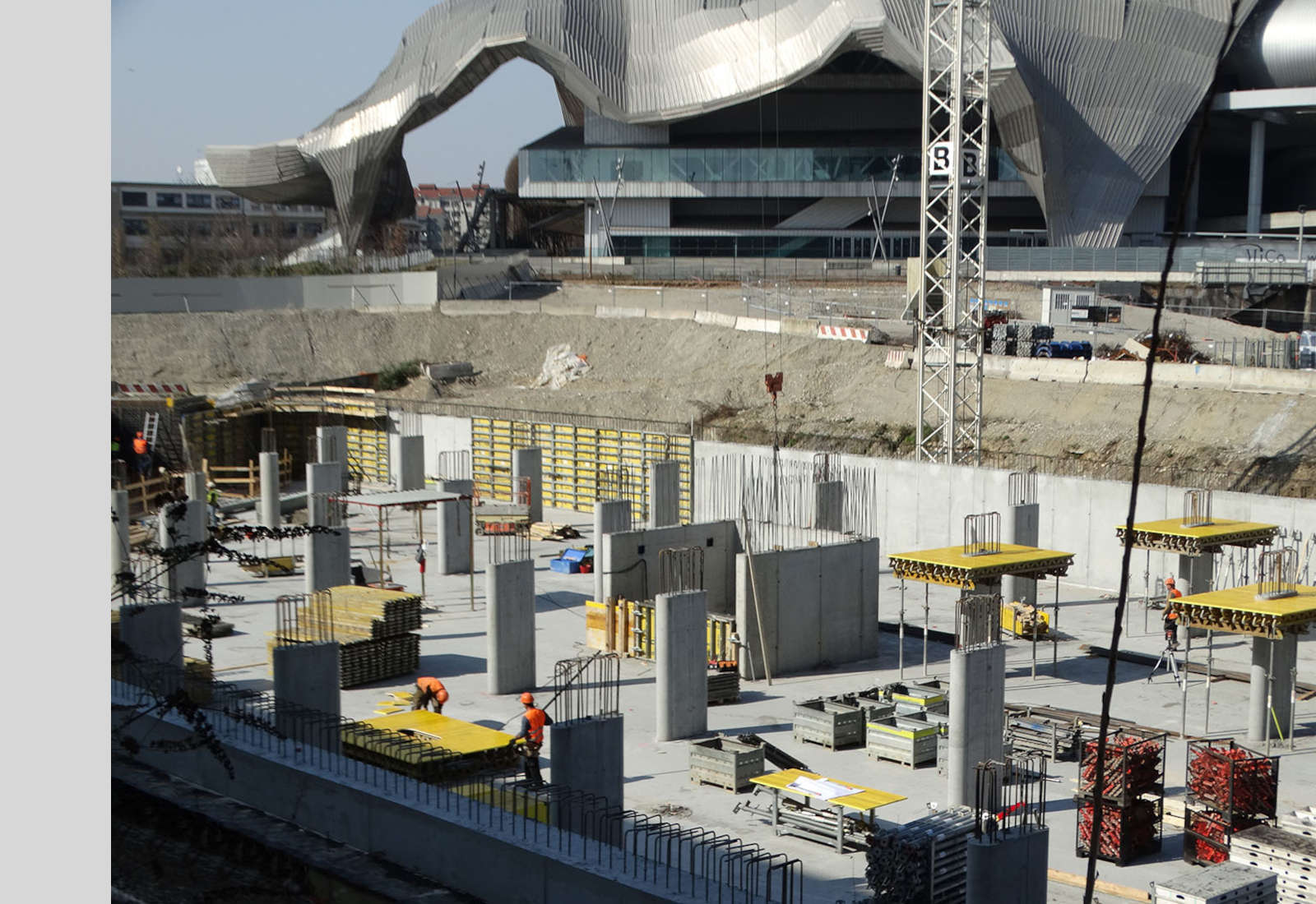 Garage P1 in the Fiera CityLife urban plan in Milan - The construction site