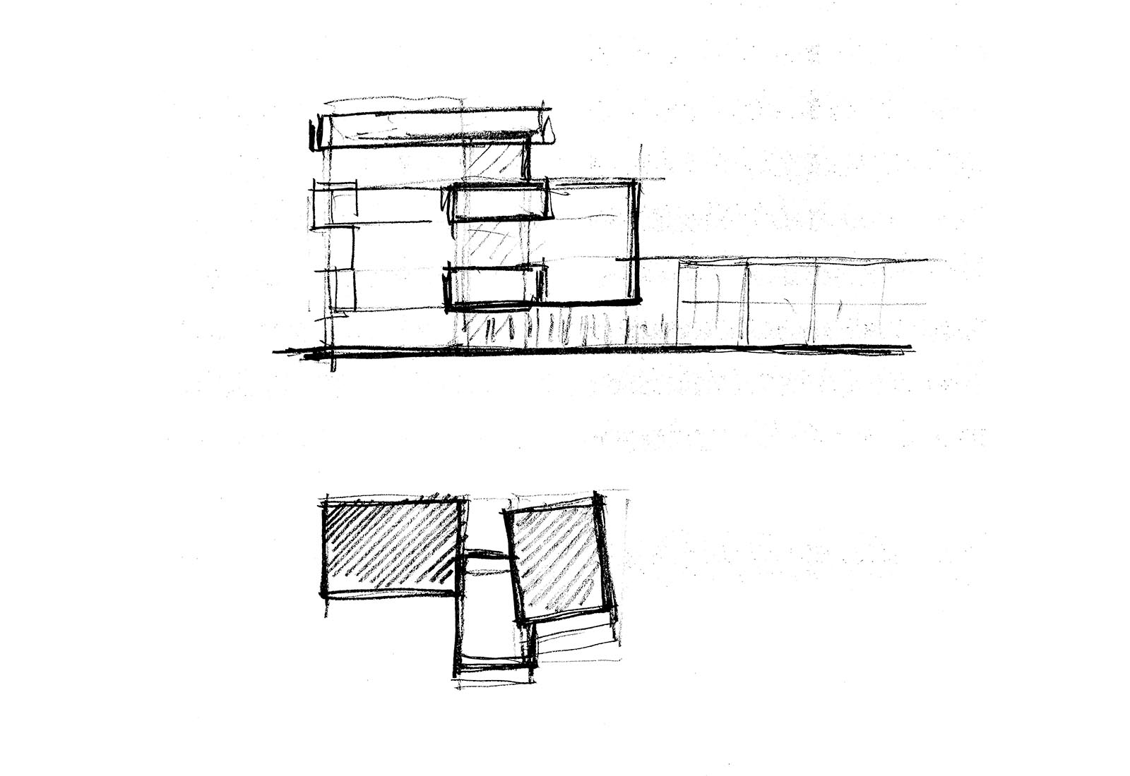Edifici residenziali areaex Telereporter a Rho - Schizzo primo concept